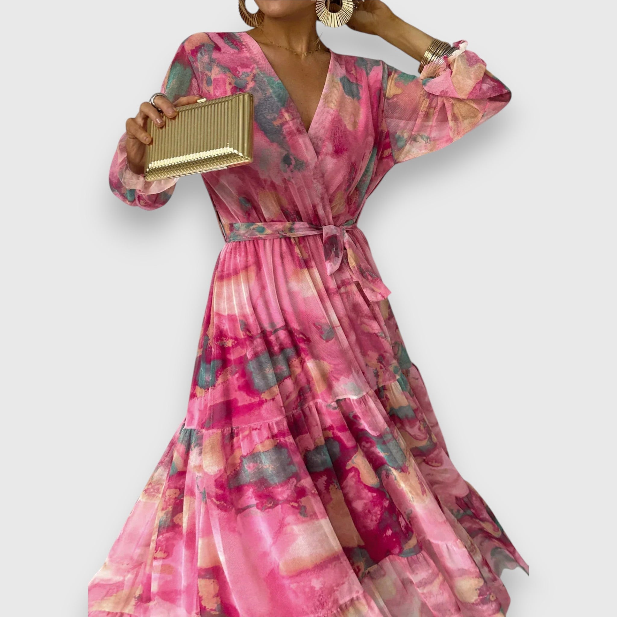Marielle | Robe portefeuille avec motif floral