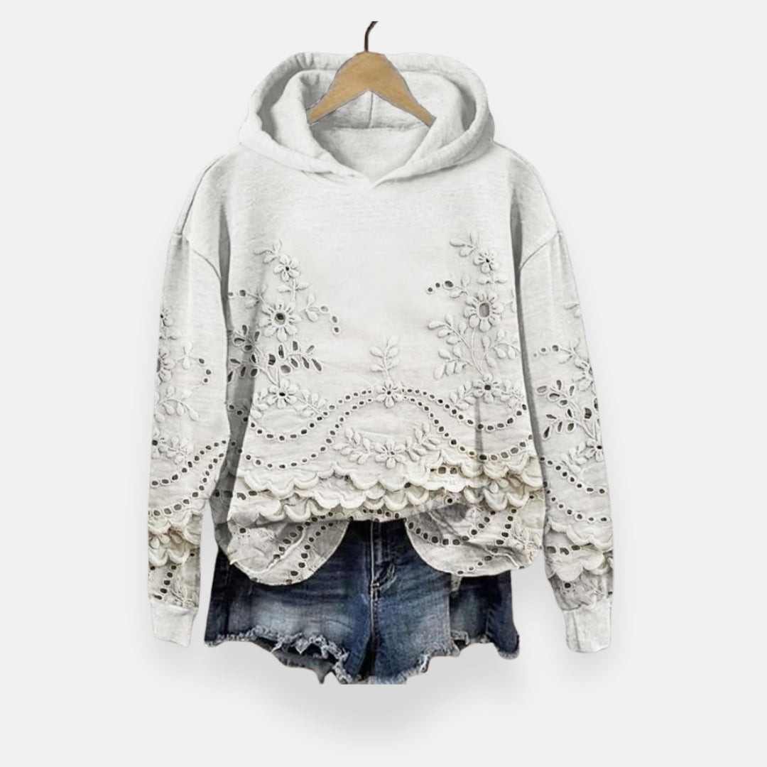 Béril | Sweat à capuche brodé chic