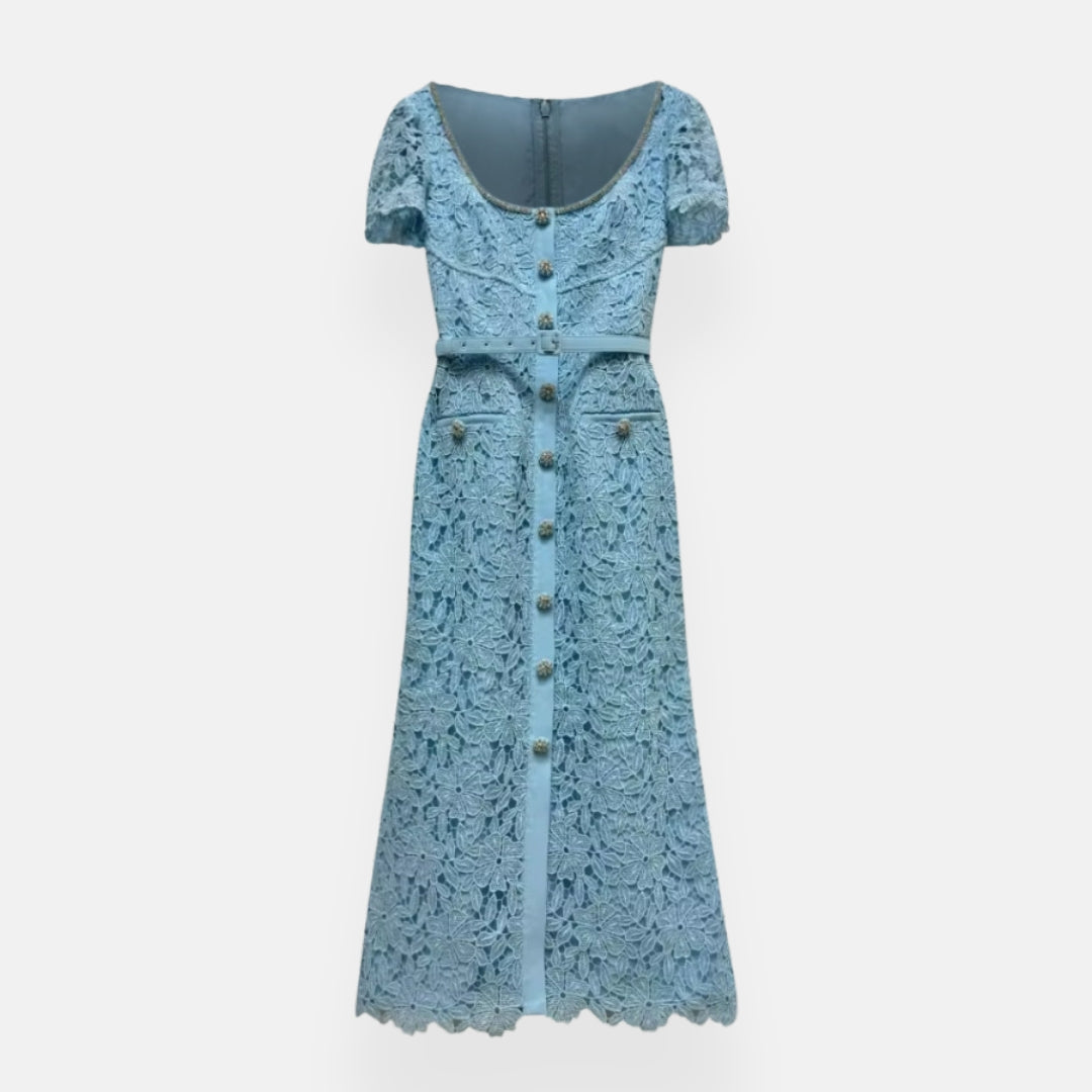Léontine | Robe midi en dentelle délicate