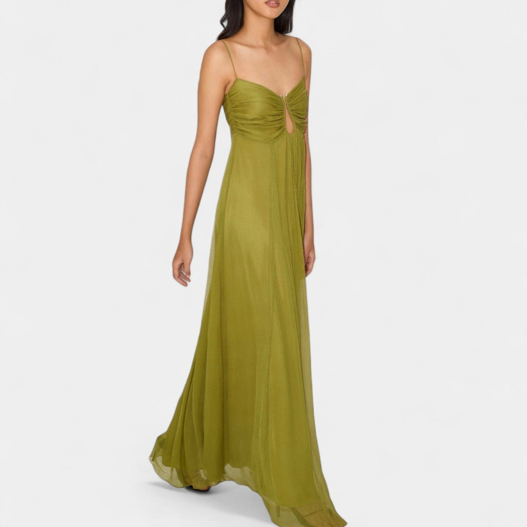 Armelle | Robe maxi fluide à taille froncée