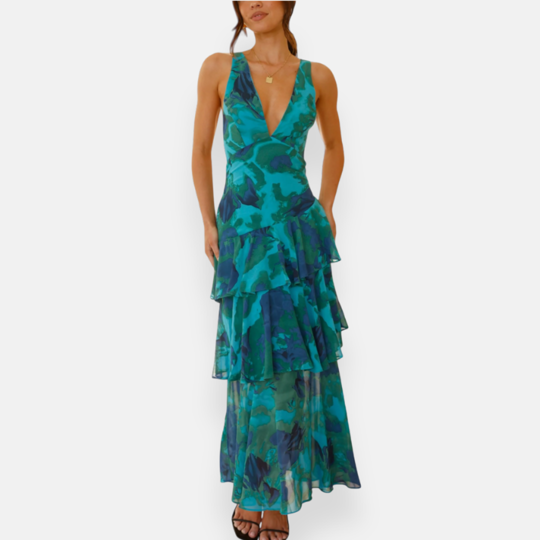 Éliane | Robe en chiffon à décolleté en V fluide