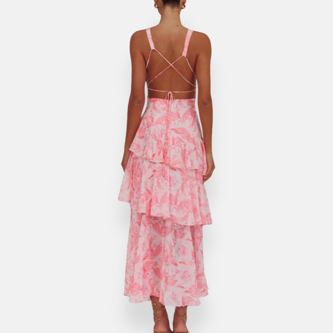 Éliane | Robe en chiffon à décolleté en V fluide