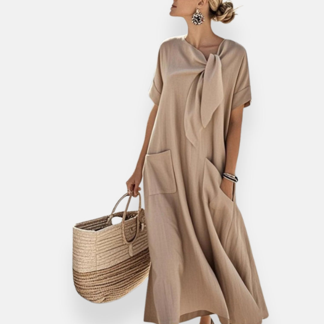 Naëlle | Robe à col noué et poches