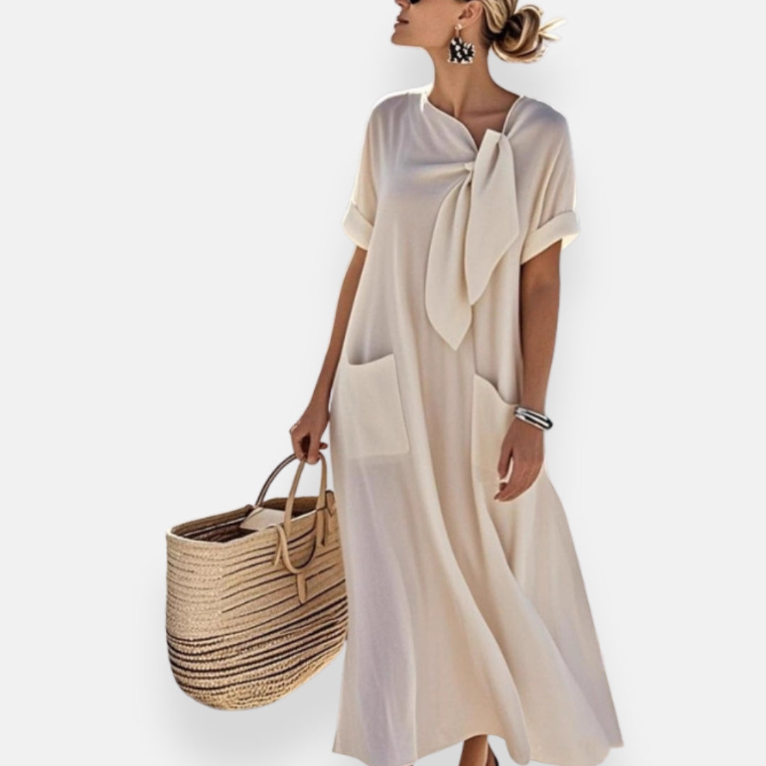 Naëlle | Robe à col noué et poches