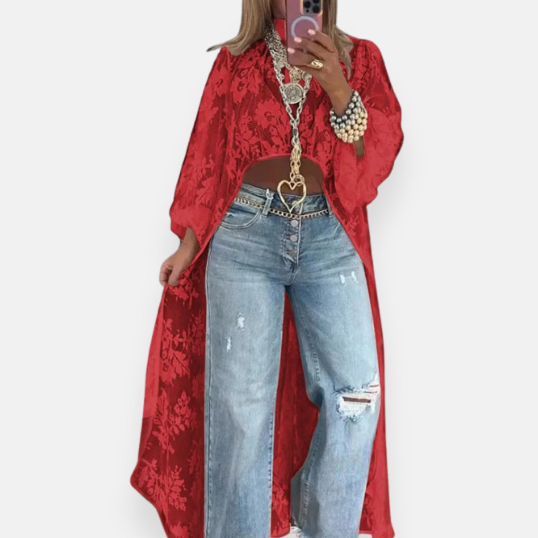 Ursine | Kimono long en dentelle élégante