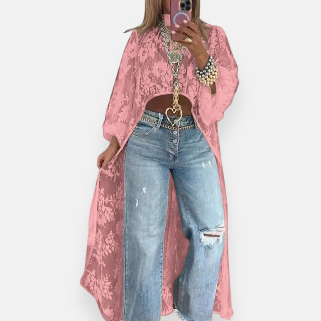Ursine | Kimono long en dentelle élégante