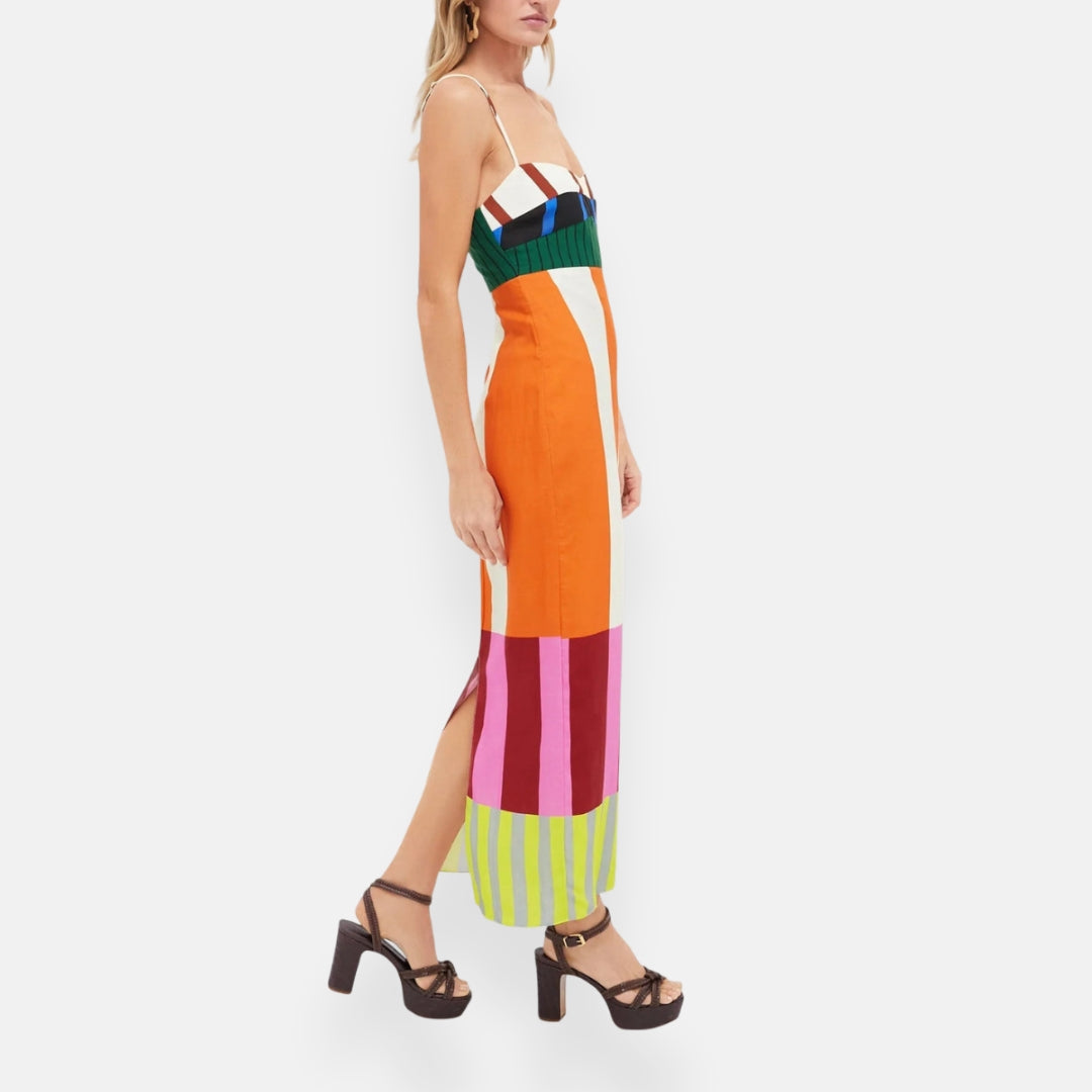 Célestine | Robe longue multicolore fluide