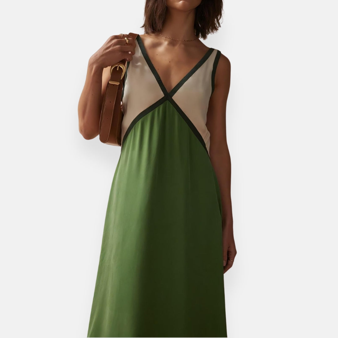 Apollina | Robe midi sans manches fluide