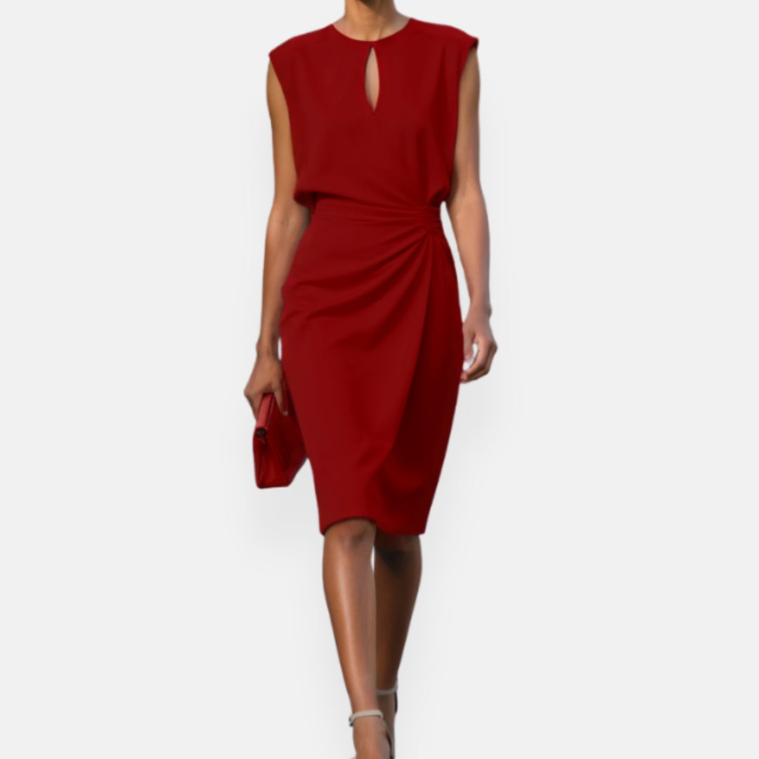Christel | Robe midi drapée goutte
