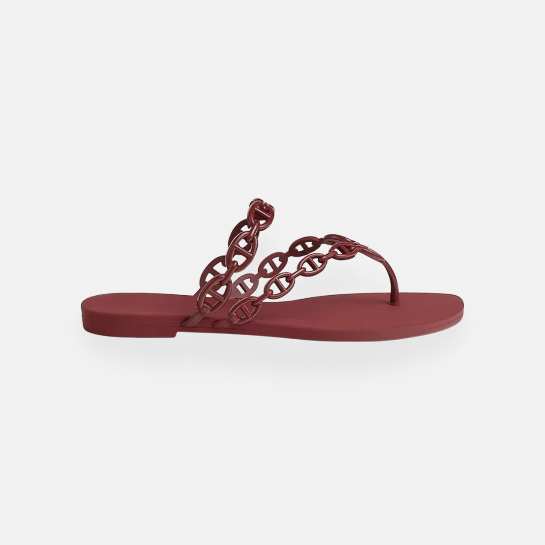 Noa | Tongs noires avec chaîne