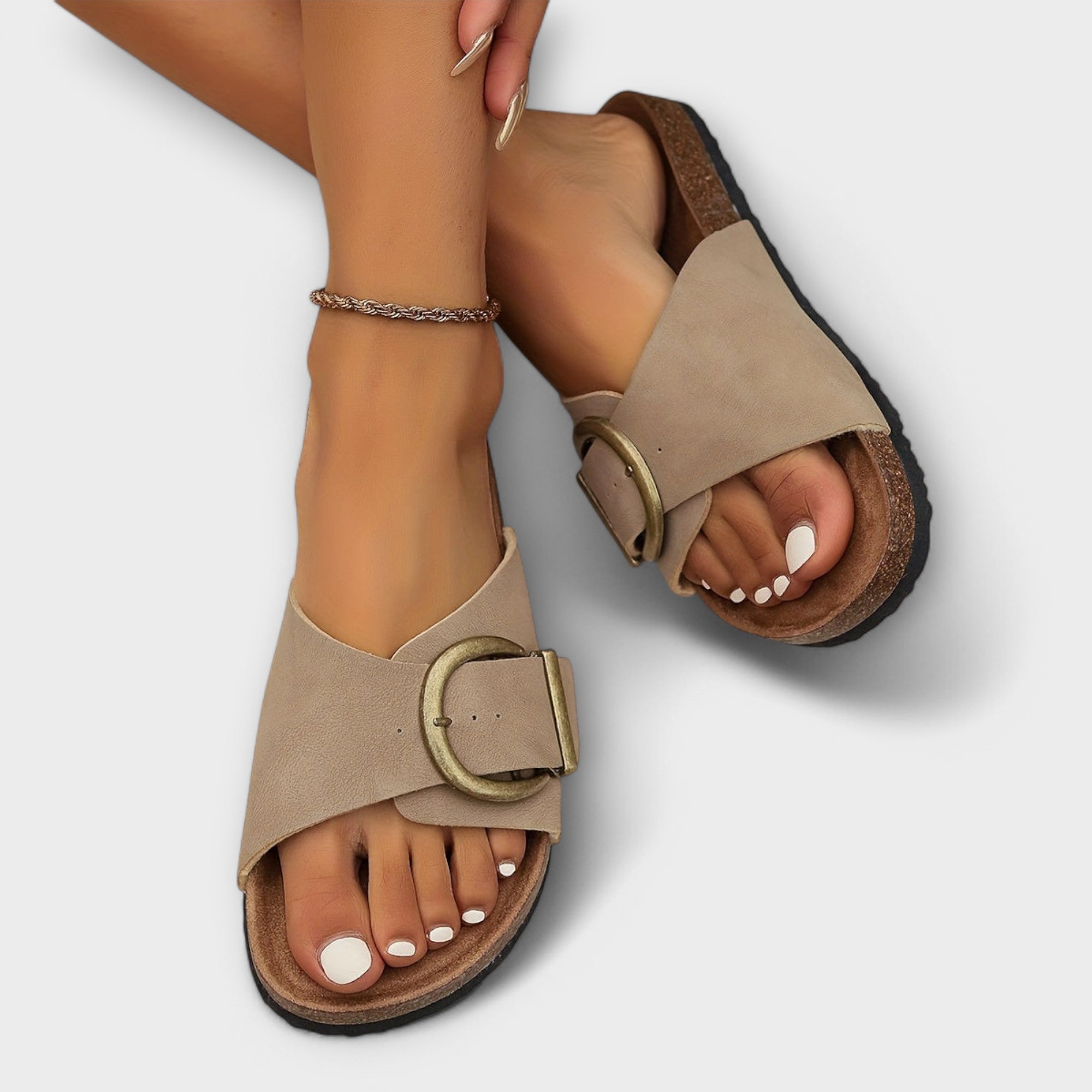 Margie | Sandales en Liège pour Femmes avec Fermeture à Boucle Design