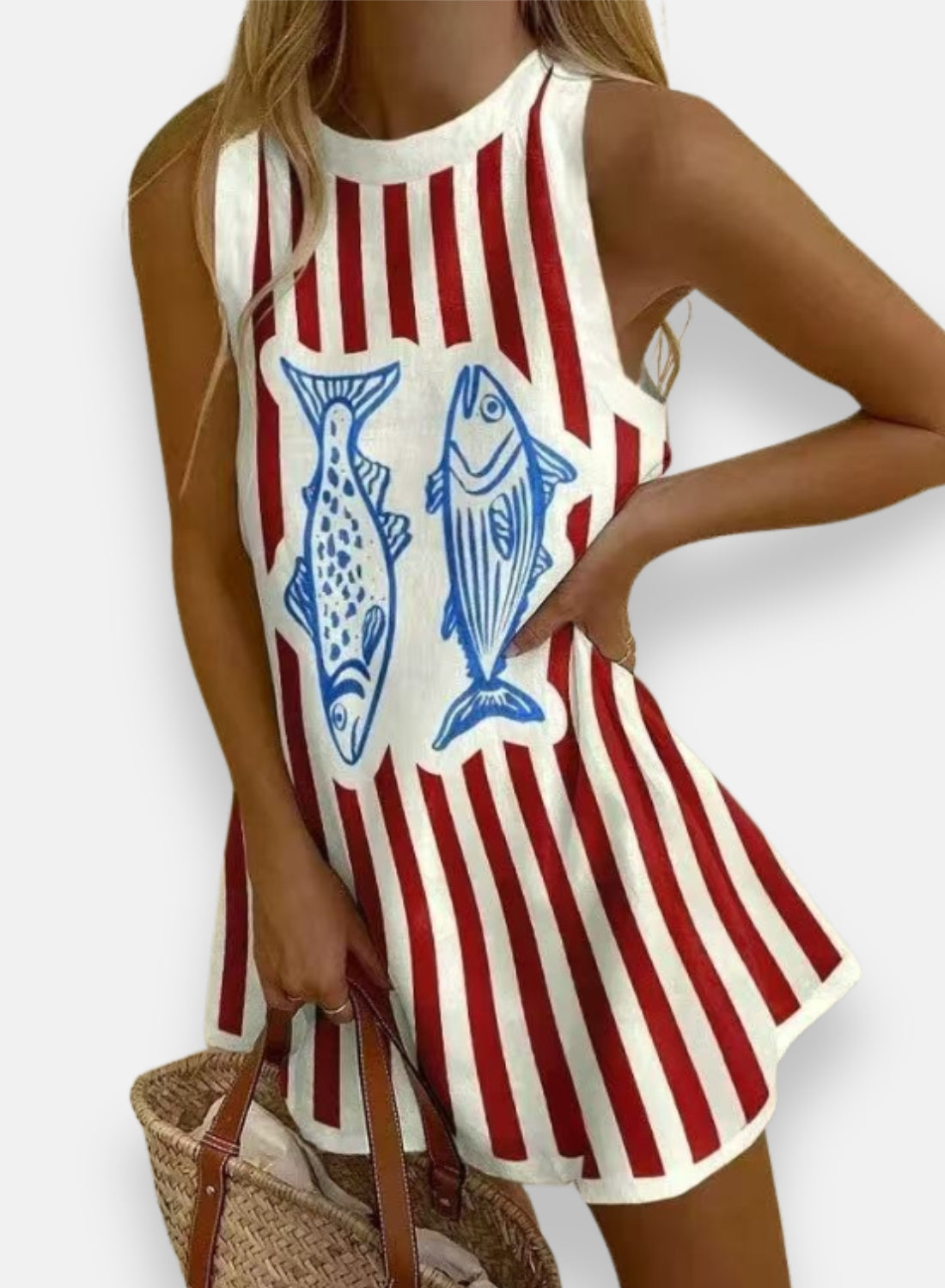 Océane | Robe mini imprimé poisson