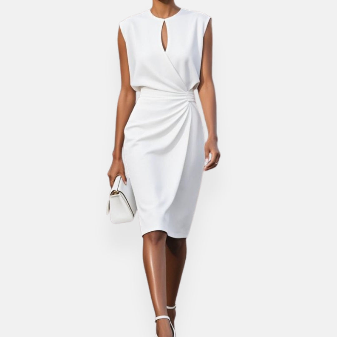 Christel | Robe midi drapée goutte