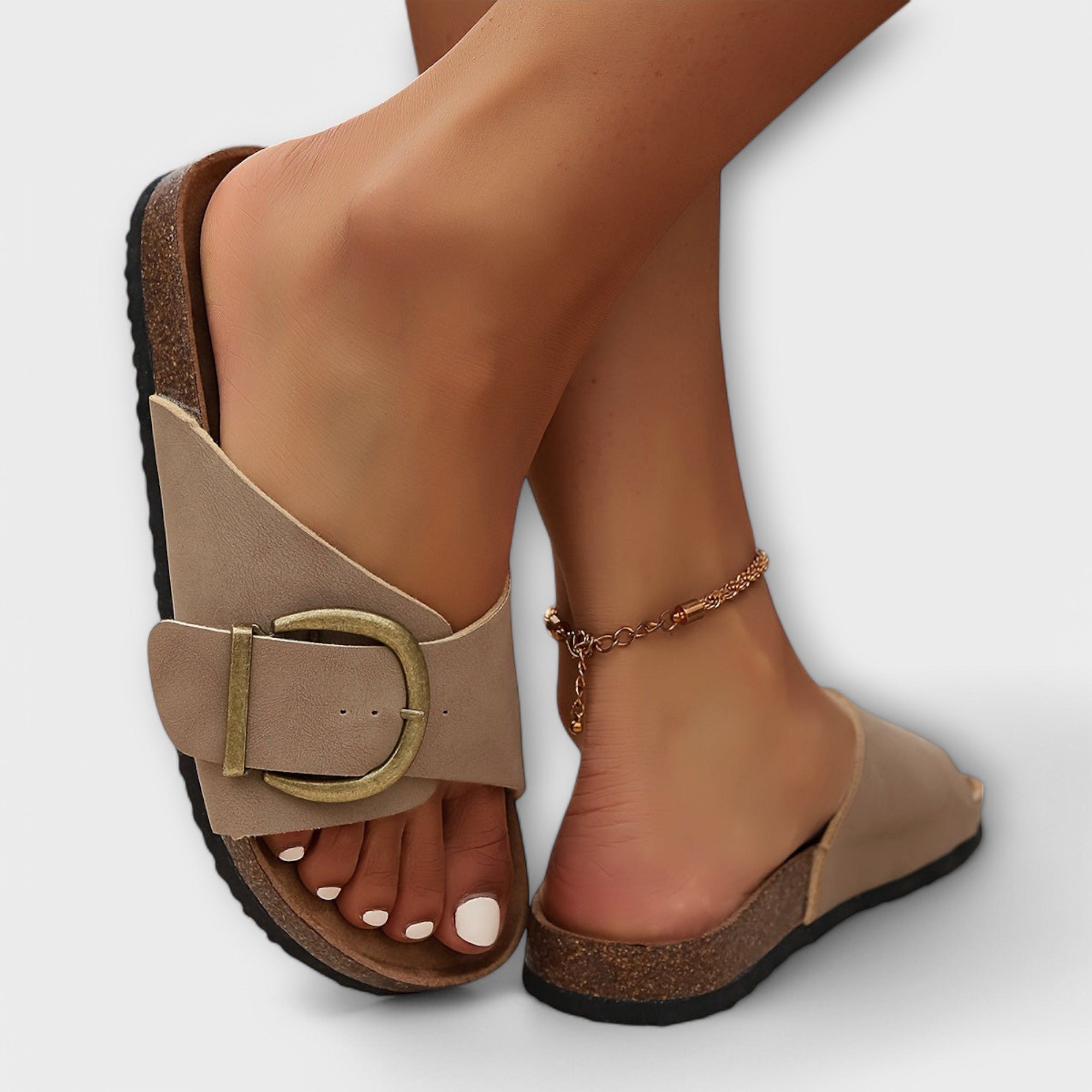 Margie | Sandales en Liège pour Femmes avec Fermeture à Boucle Design