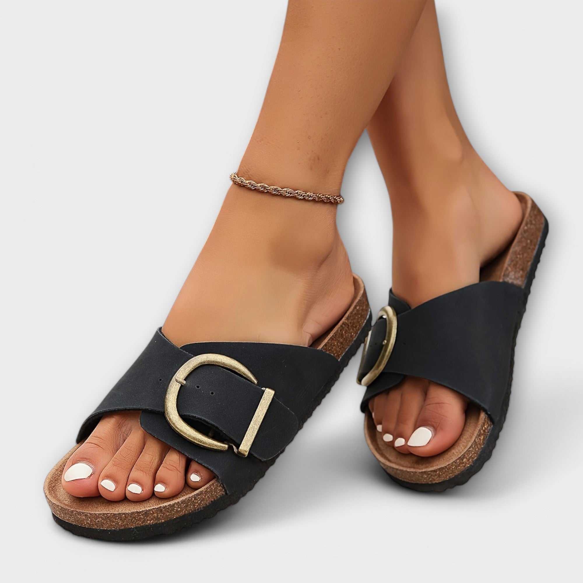 Margie | Sandales en Liège pour Femmes avec Fermeture à Boucle Design