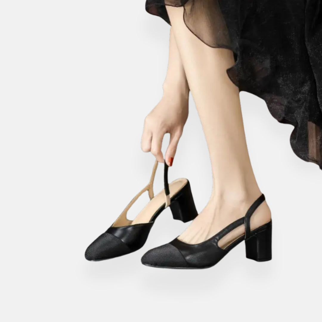 Delvine | Escarpins slingback à talon bloc