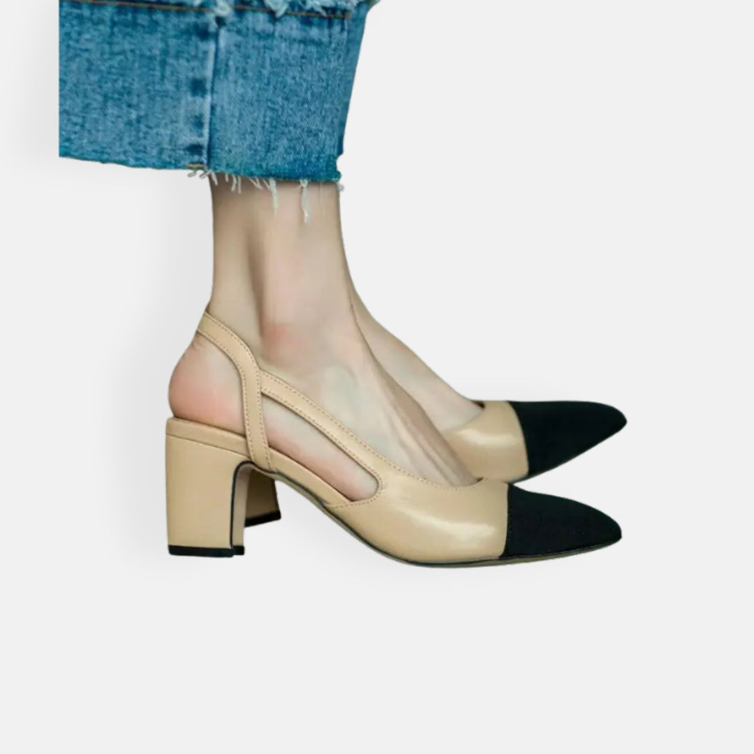 Delvine | Escarpins slingback à talon bloc