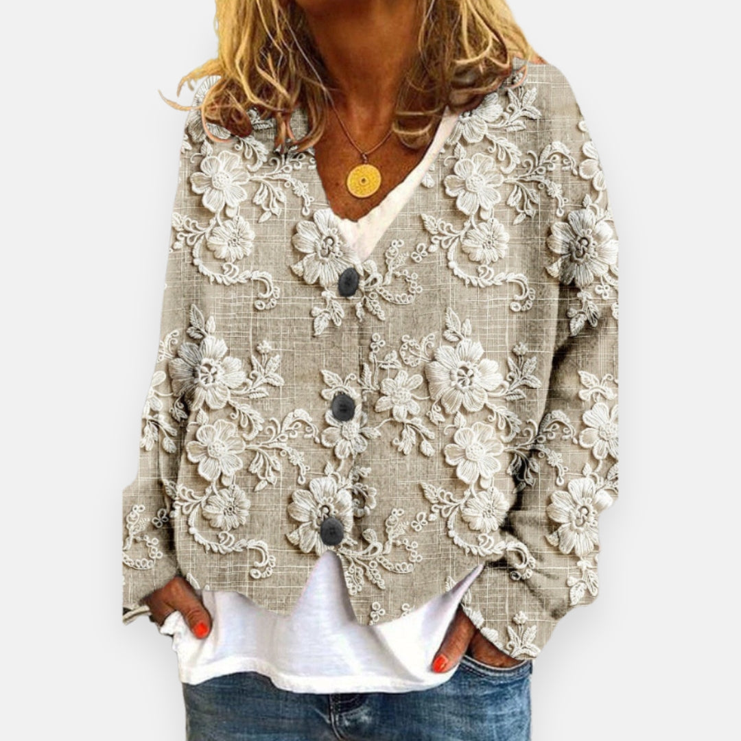 Magdala | Cardigan brodé à boutons