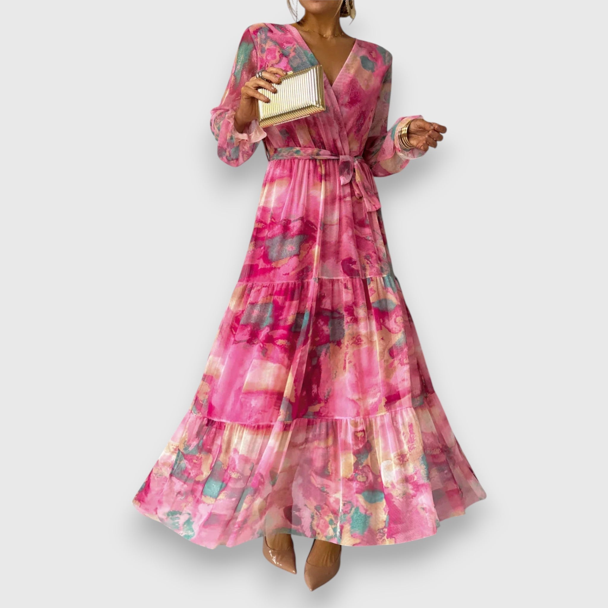 Marielle | Robe portefeuille avec motif floral