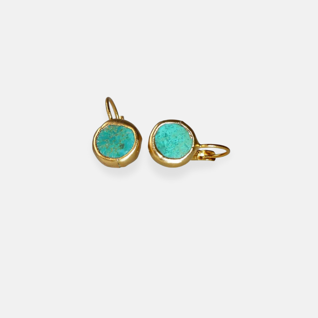 Solène | Boucles d’oreilles or avec pierre turquoise