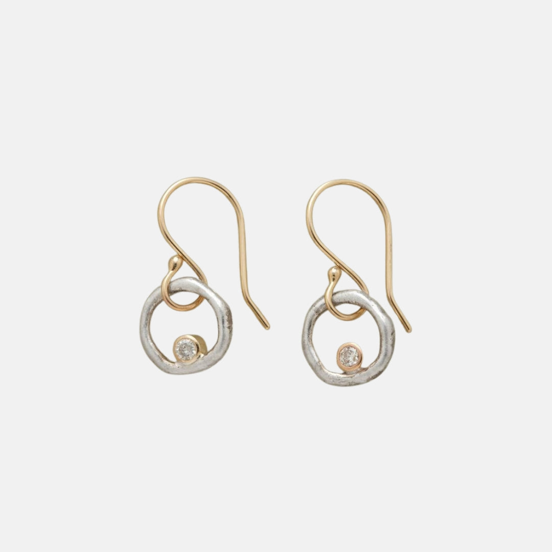 Isolde | Boucles d’oreilles vintage en or et argent zirconia