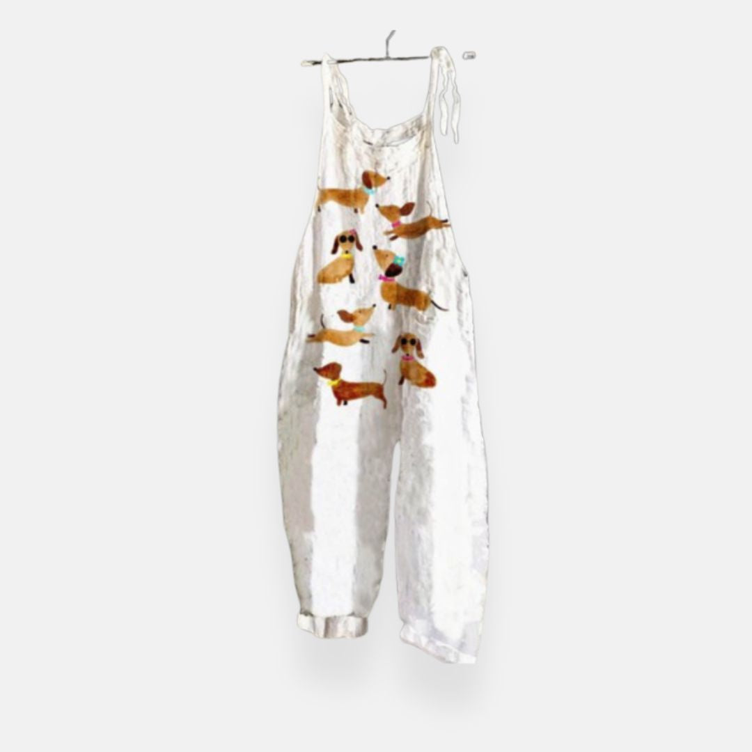 Ophéliane | Salopette légère à motif teckels