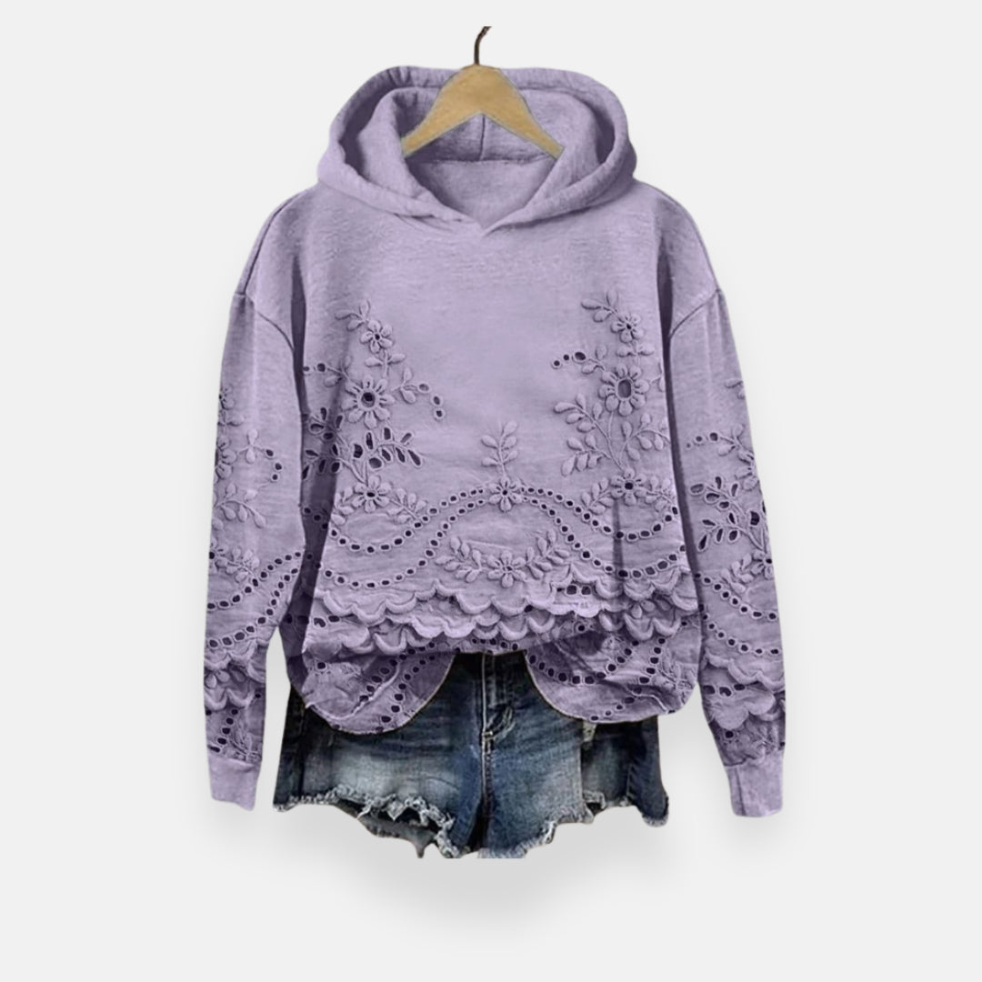Béril | Sweat à capuche brodé chic