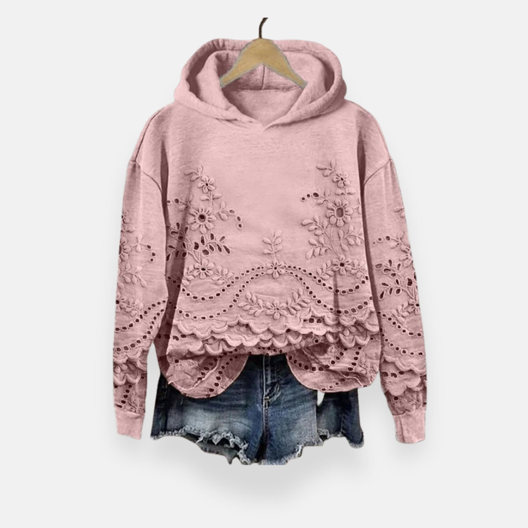 Béril | Sweat à capuche brodé chic