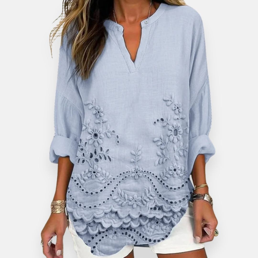 Kyra | Blouse brodée à détails floraux
