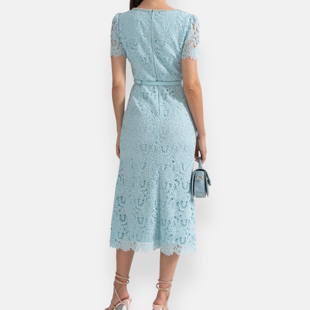 Léontine | Robe midi en dentelle délicate