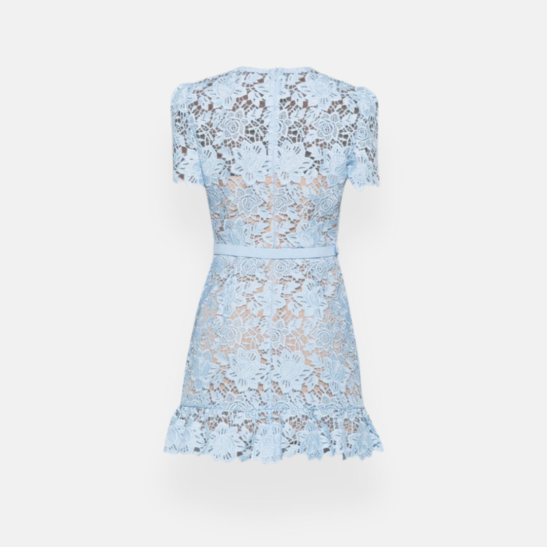 Amance | Robe fleurie brodée à manches courtes