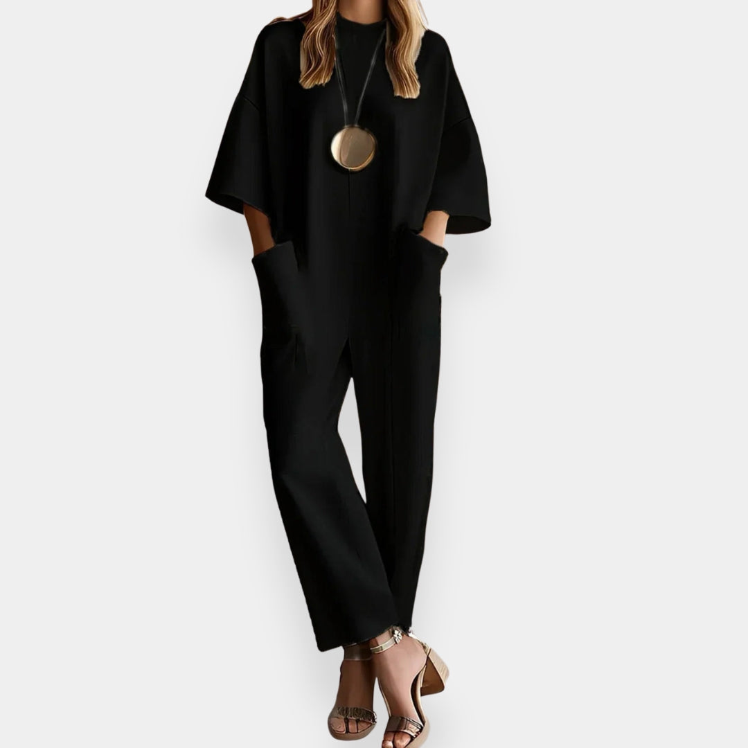 Elizina | Combinaison chic à jambes larges