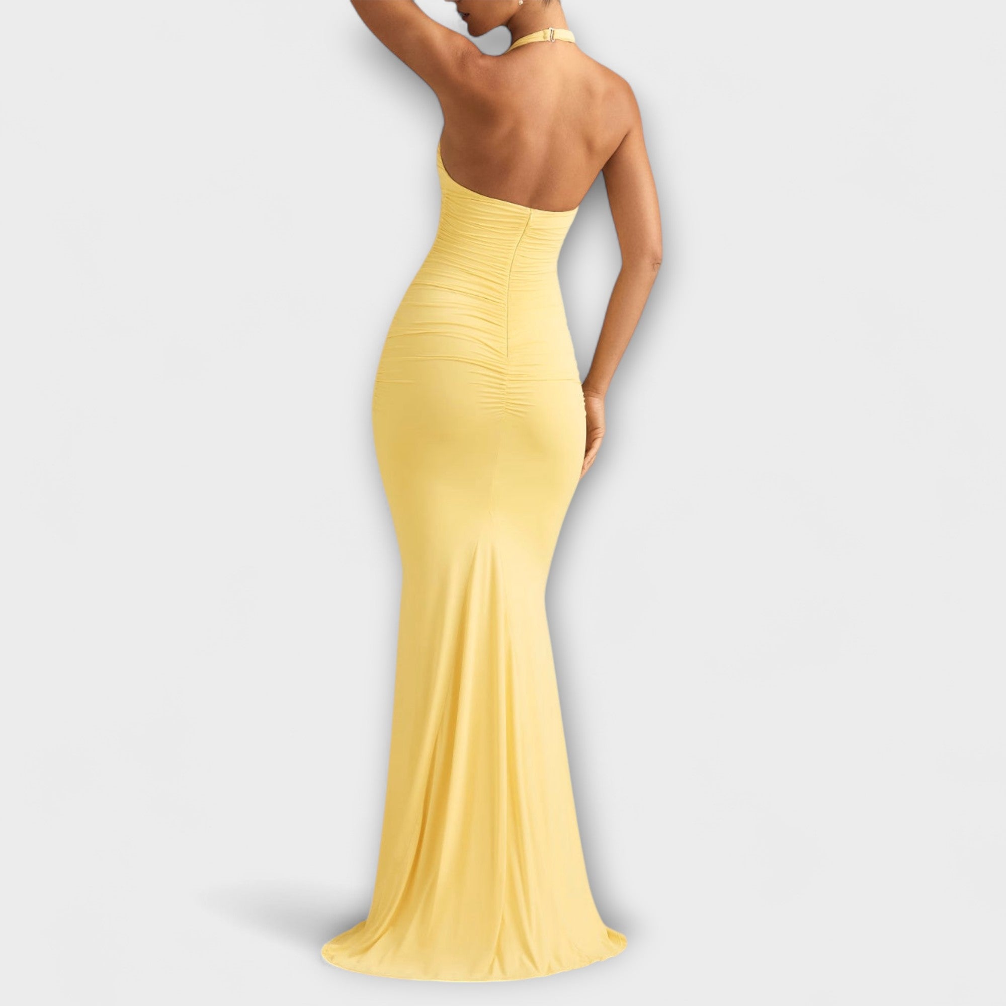 Robe de Gala Halter Sans Dos Raffinée