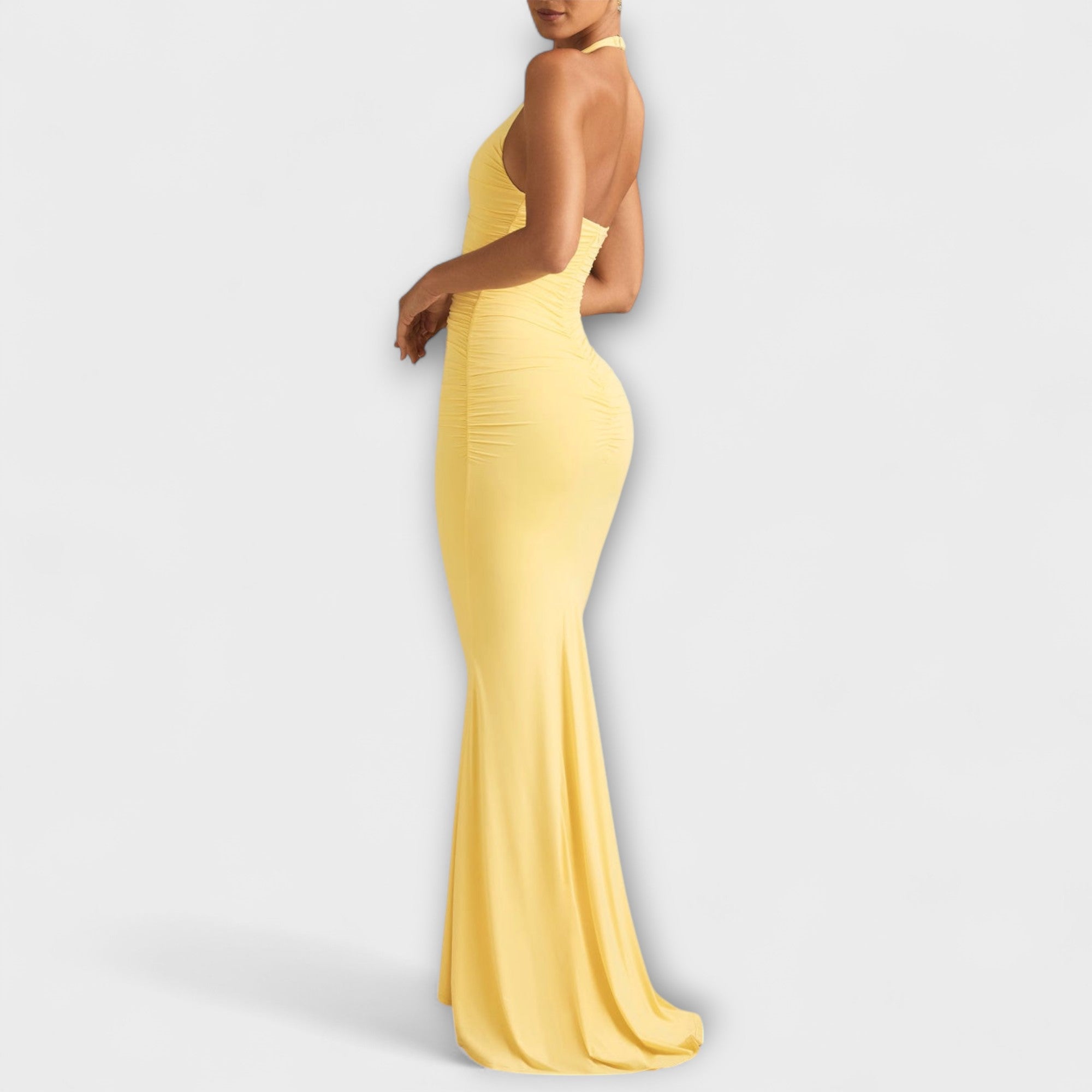 Robe de Gala Halter Sans Dos Raffinée