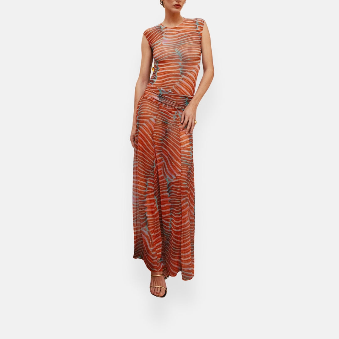 Hania | Robe fluide à imprimé ondulé