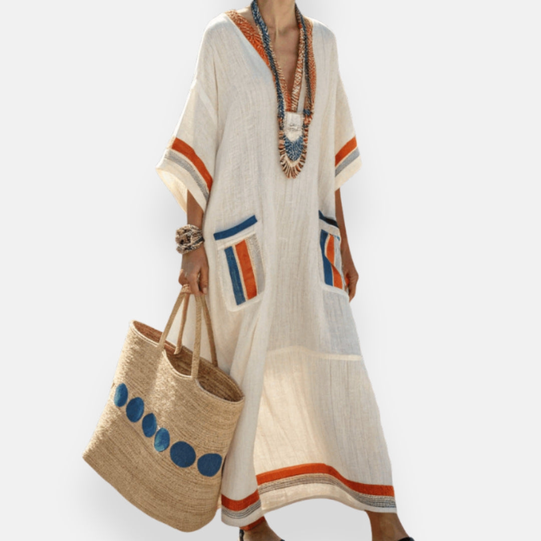Aliénor | Robe kaftan colorée et fluide