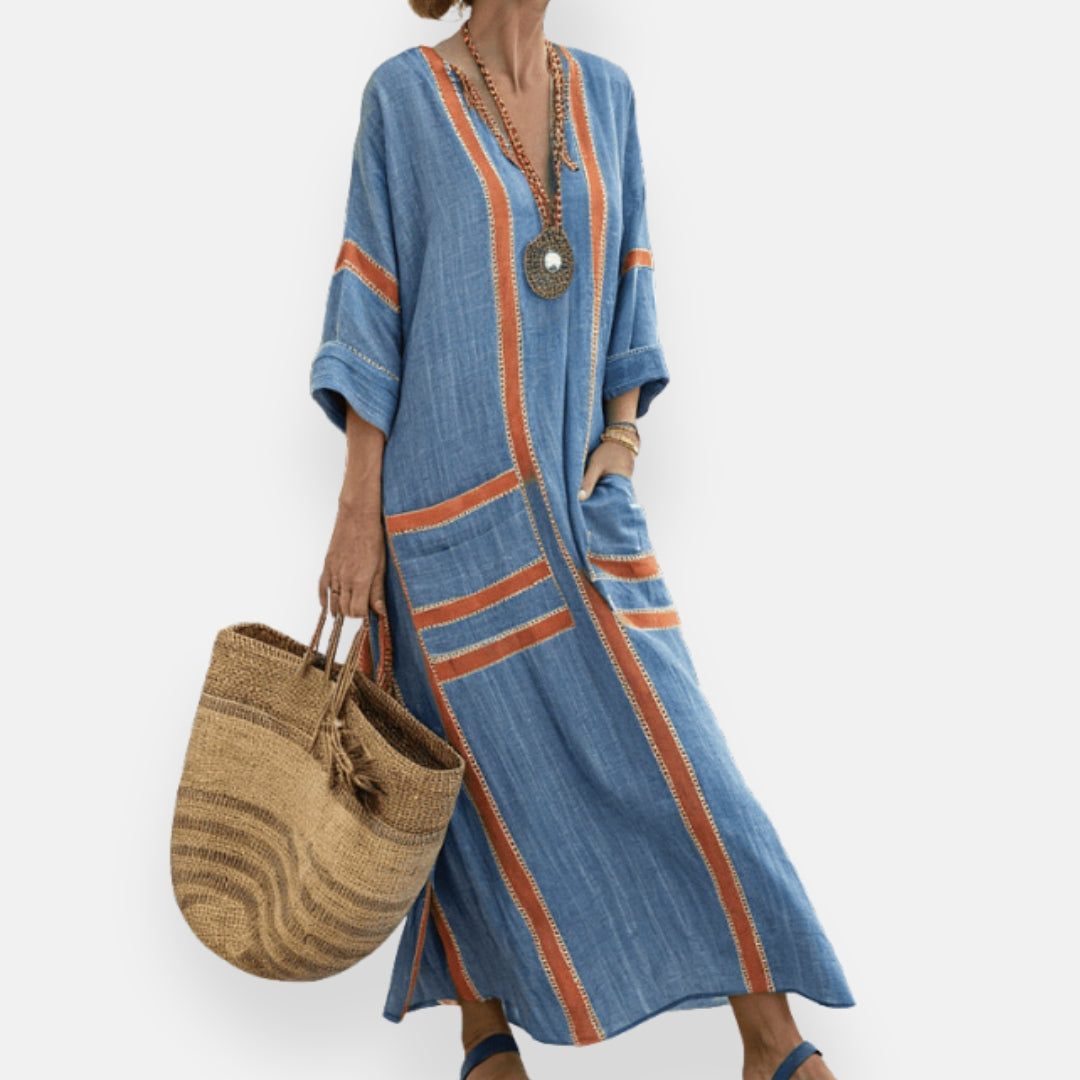 Édith | Robe kaftan aux touches exotiques