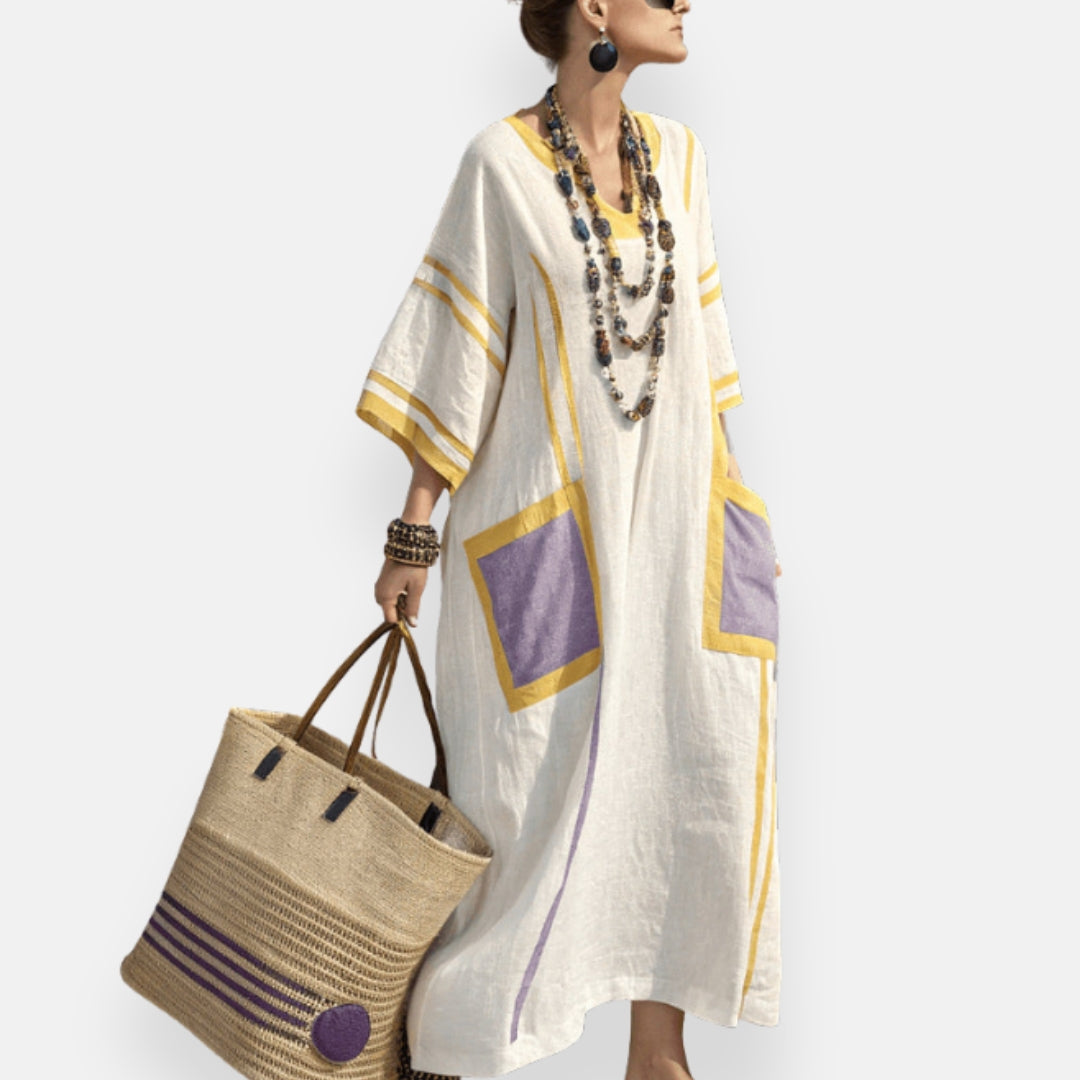 Édeline | Robe kaftan douce et vibrante