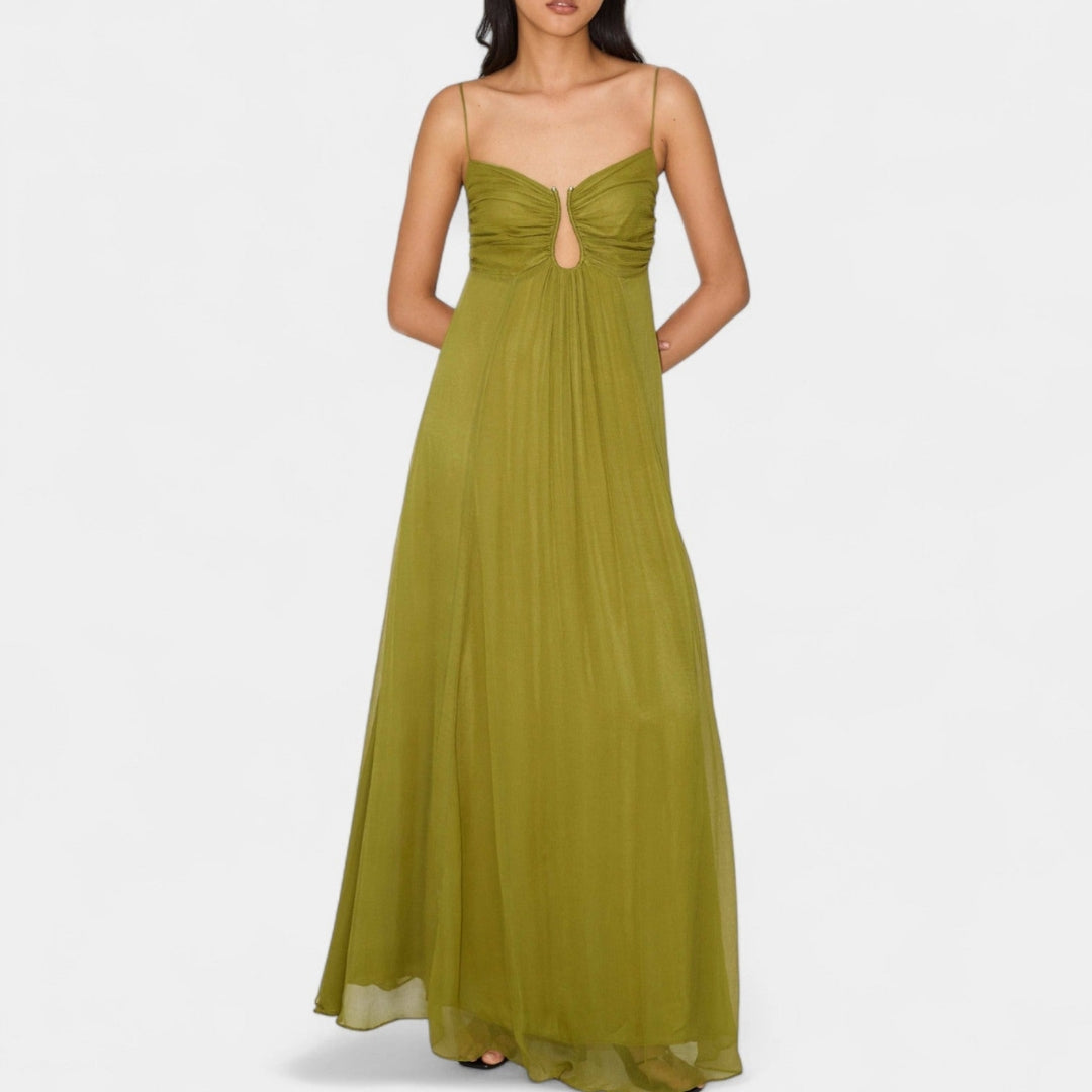 Armelle | Robe maxi fluide à taille froncée
