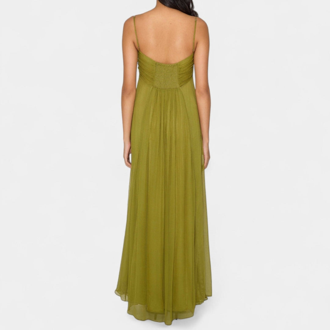 Armelle | Robe maxi fluide à taille froncée