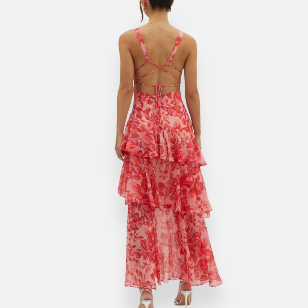 Éliane | Robe en chiffon à décolleté en V fluide