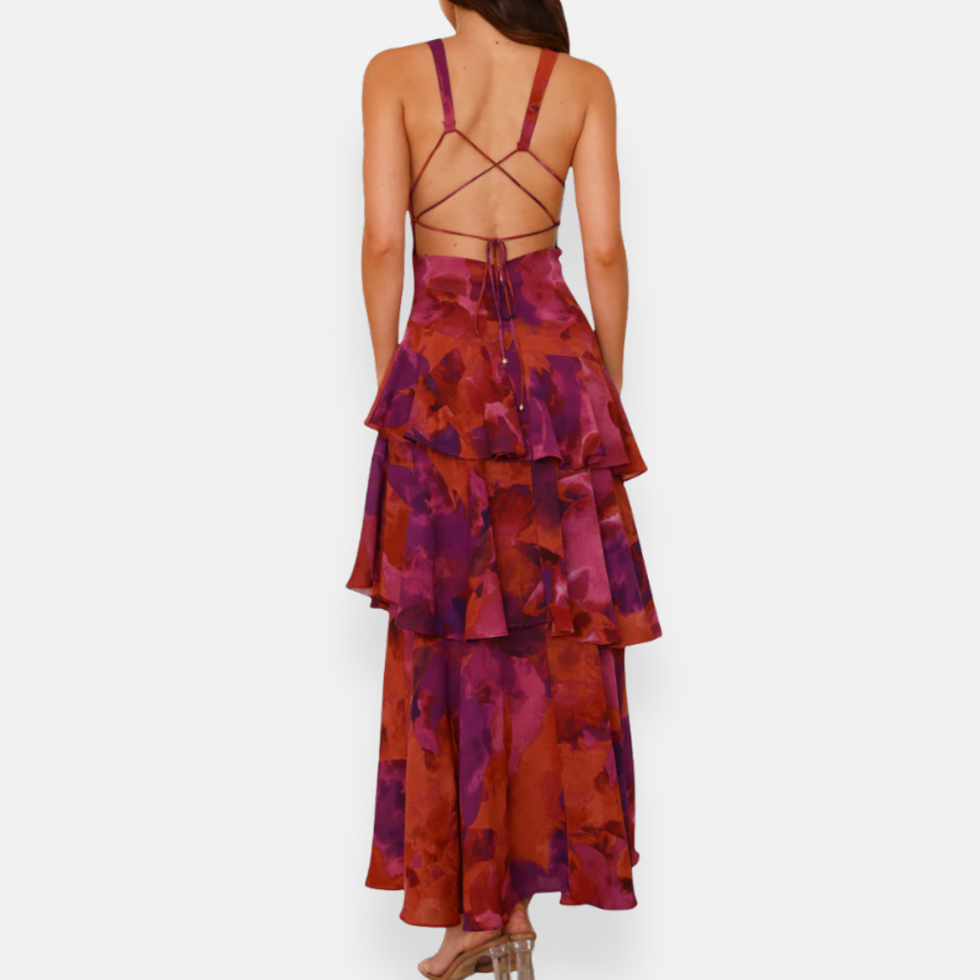 Éliane | Robe en chiffon à décolleté en V fluide