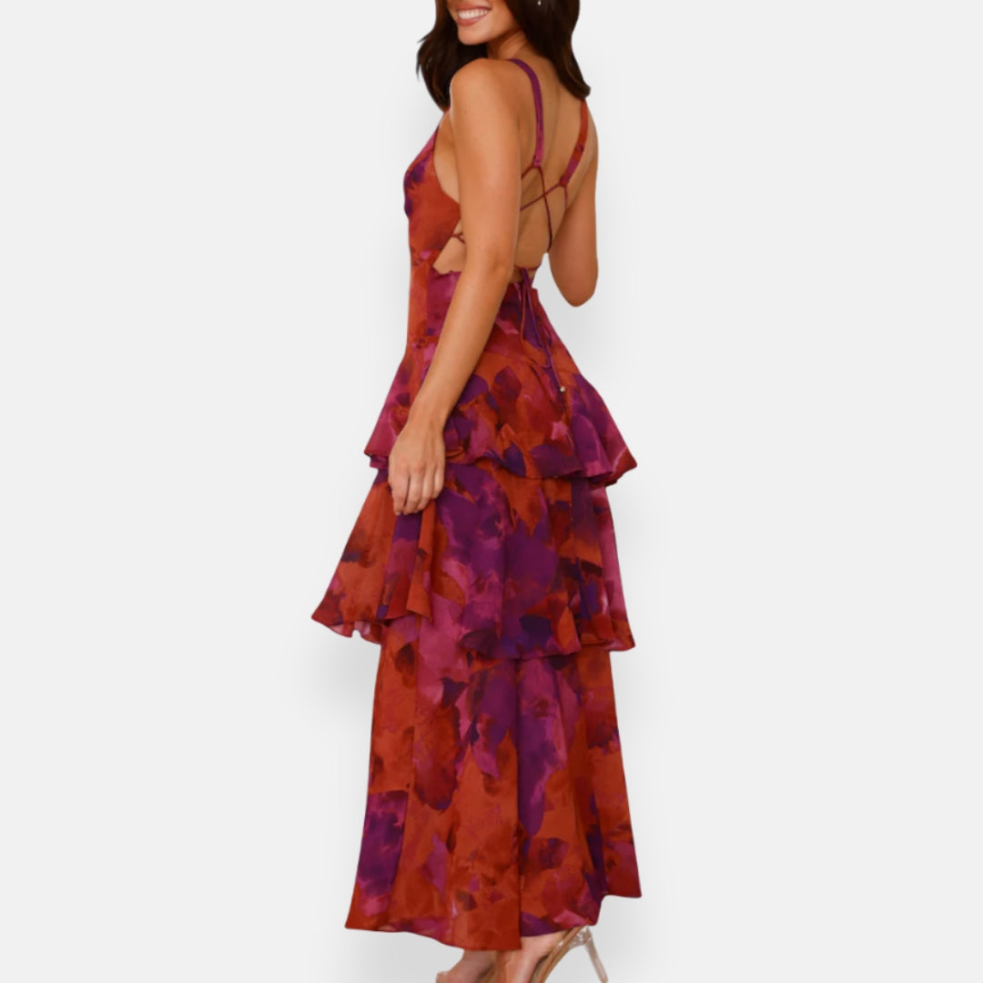 Éliane | Robe en chiffon à décolleté en V fluide