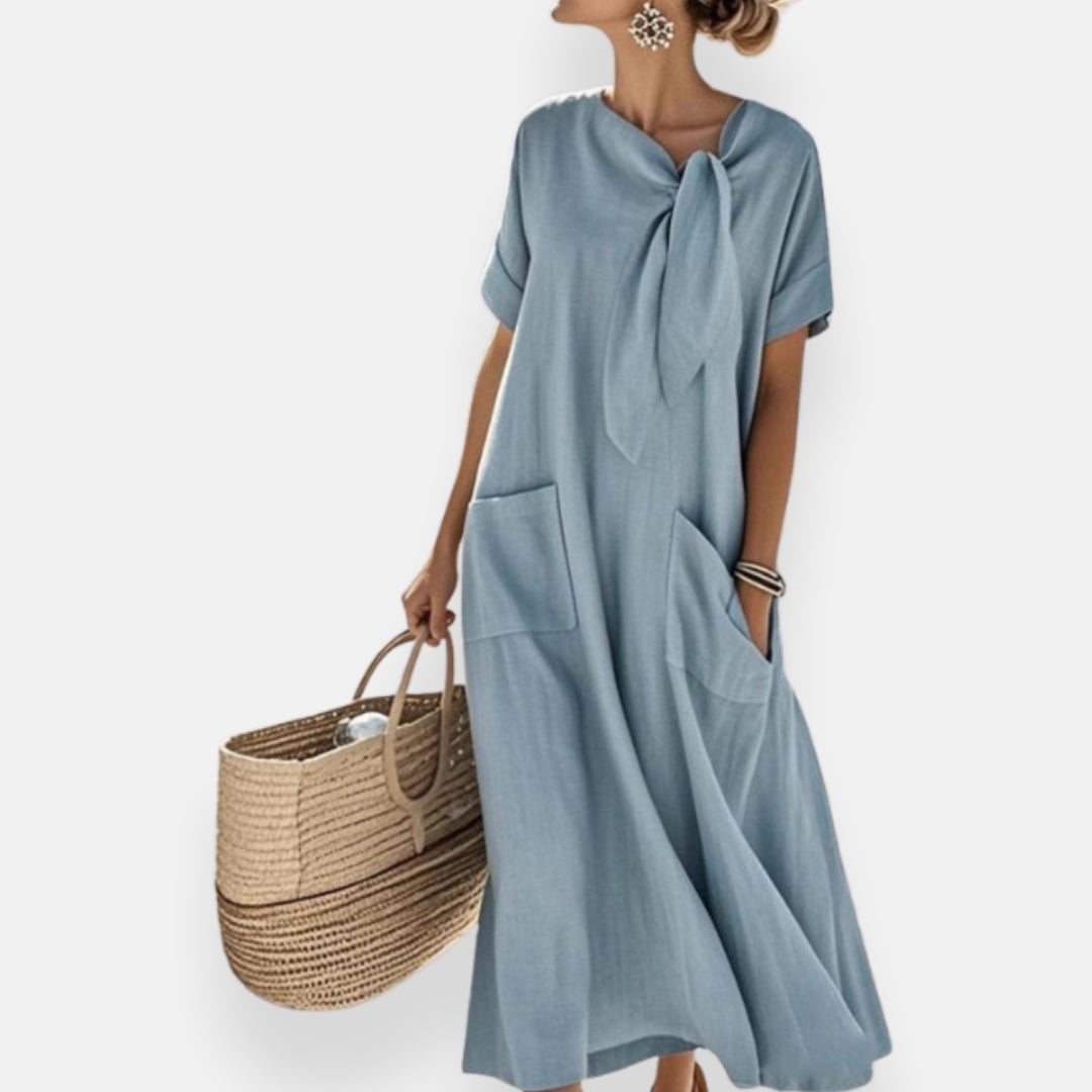 Naëlle | Robe à col noué et poches
