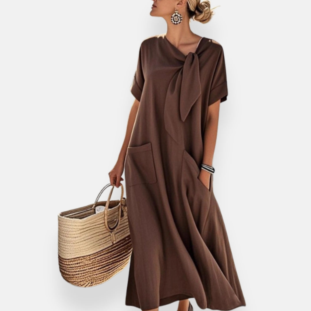 Naëlle | Robe à col noué et poches