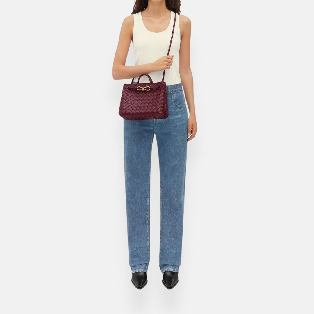 Ava | Sac cabas tressé détail doré