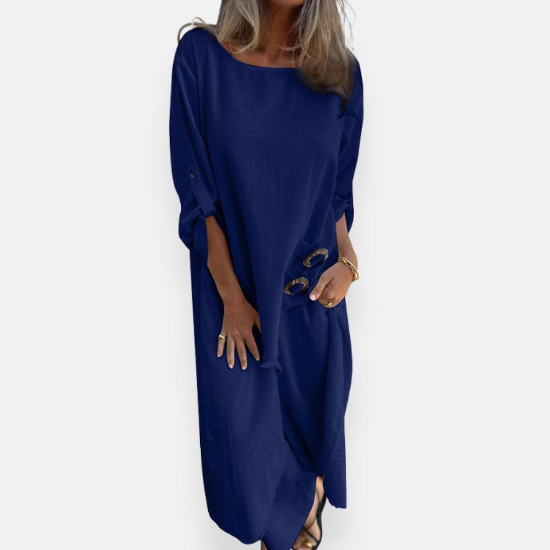 Ysandre | Robe longue fluide à détail lacet