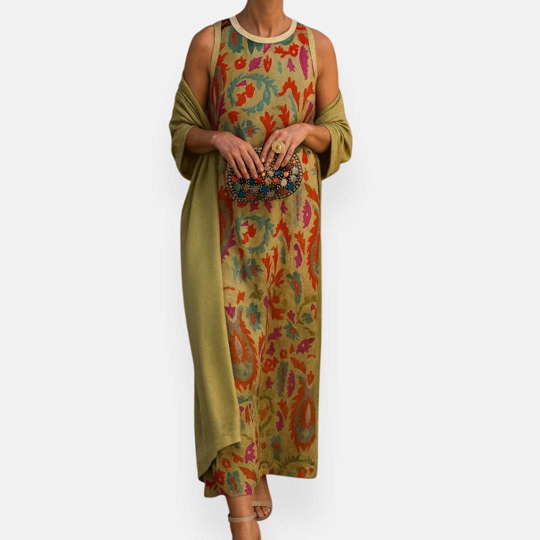 Raffaella | Robe longue avec étole