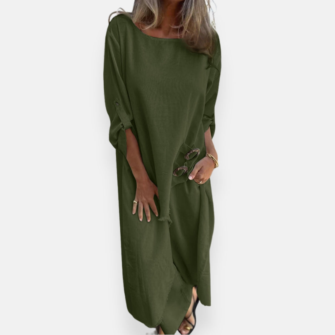 Ysandre | Robe longue fluide à détail lacet