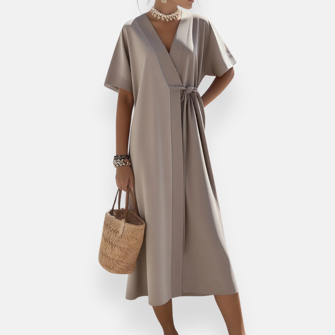 Léane | Robe portefeuille à nouer